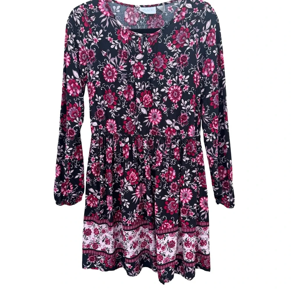 The Childrens Place Floral Dress Boho Pink Peasant Juniors XXL Womens M Romantic